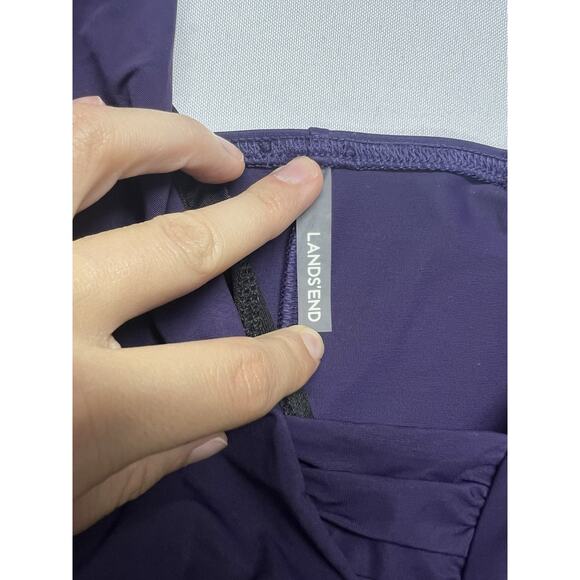 Land’s End Slender Grecian One Piece Swimsuit Size 12DD Purple Padded Slimming - Picture 10 of 13